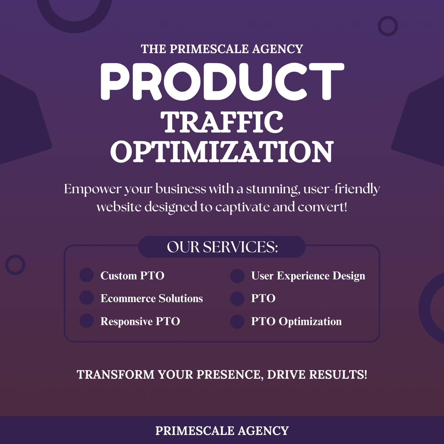 Product Traffic Optimization PTO